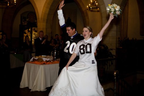 football, wedding, bride, groom