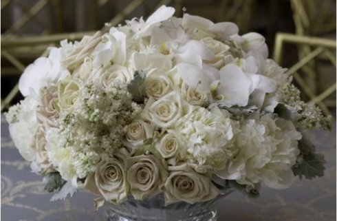 white, flowers, centerpiece